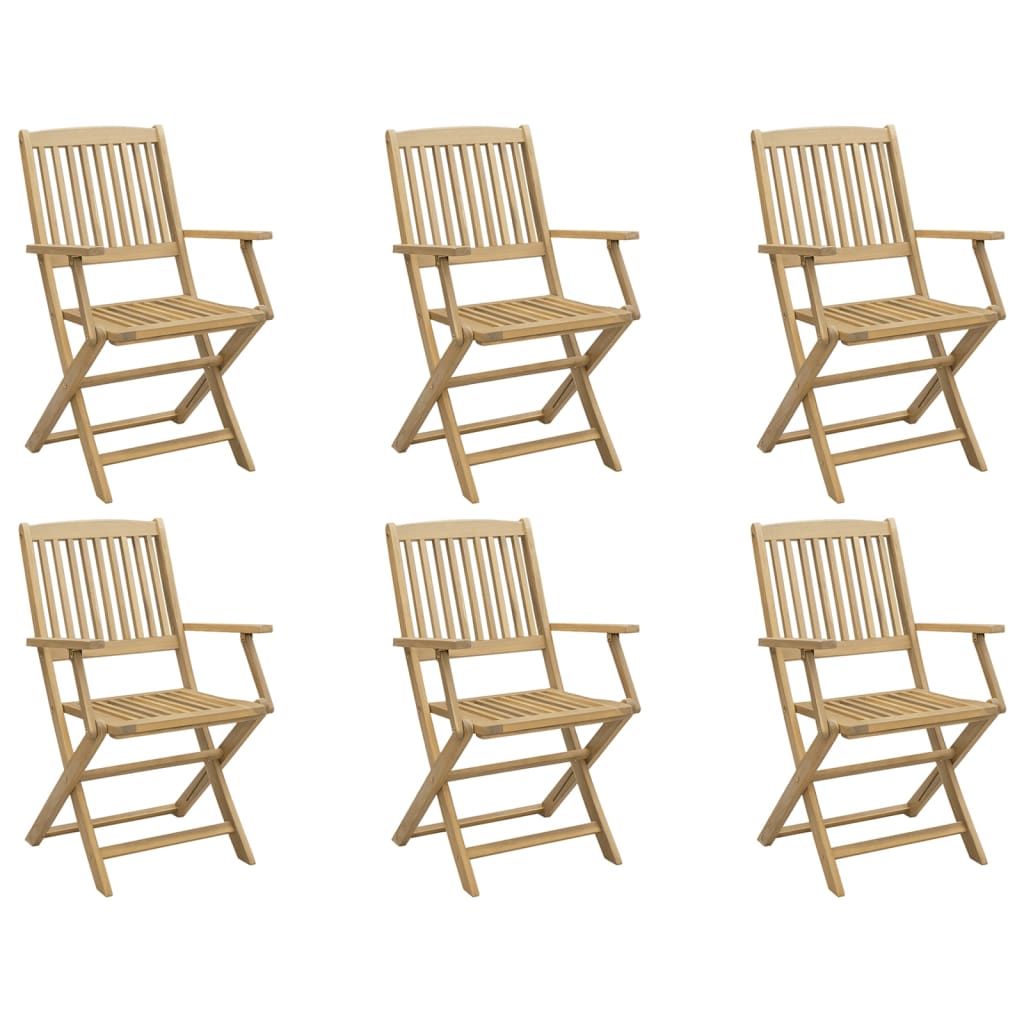 Sammenleggbare Hagestoler 6 Stk 54,5X58X90 Cm Heltre Akasie