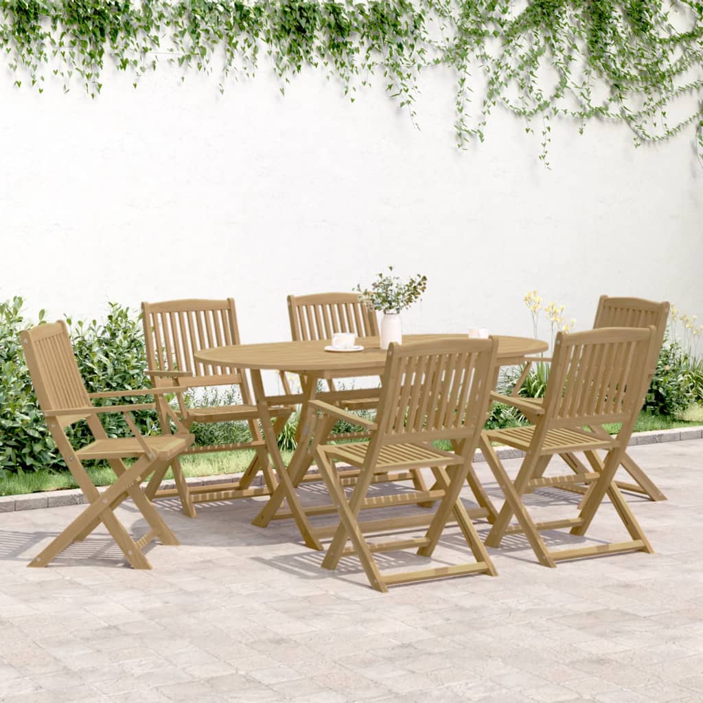 Sammenleggbare Hagestoler 6 Stk 54,5X58X90 Cm Heltre Akasie