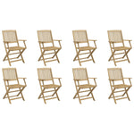 Sammenleggbare Hagestoler 8 Stk 54,5X58X90 Cm Heltre Akasie