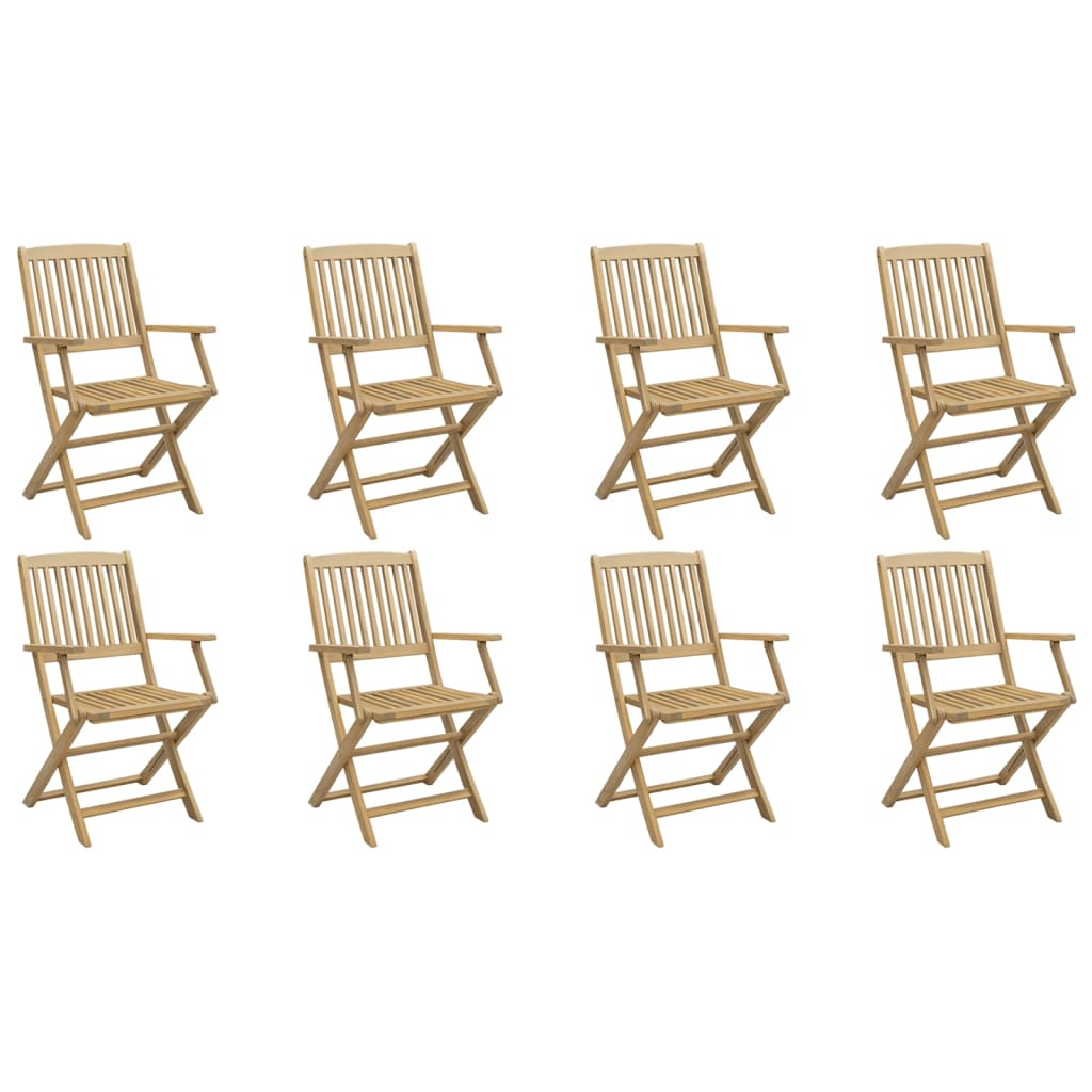 Sammenleggbare Hagestoler 8 Stk 54,5X58X90 Cm Heltre Akasie