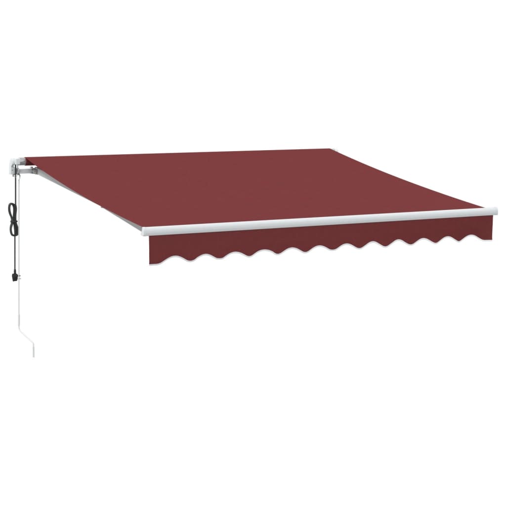 Automatisk Uttrekkbar Markise Med Led Burgunder 300X250 Cm