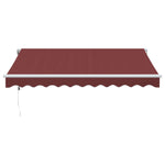 Automatisk Uttrekkbar Markise Med Led Burgunder 300X250 Cm