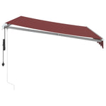 Automatisk Uttrekkbar Markise Med Led Burgunder 300X250 Cm