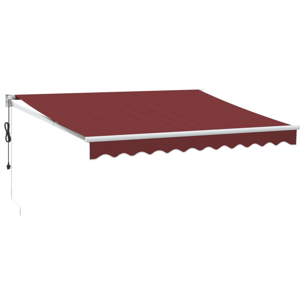 Automatisk Uttrekkbar Markise Med Led Burgunder 300X250 Cm