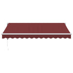 Automatisk Uttrekkbar Markise Med Led Burgunder 350X250 Cm