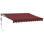Automatisk Uttrekkbar Markise Med Led Burgunder 300X250 Cm