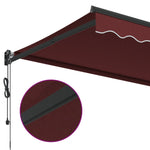 Automatisk Uttrekkbar Markise Med Led Burgunder 300X250 Cm