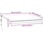 Automatisk Uttrekkbar Markise Med Led Burgunder 350X250 Cm