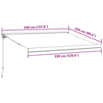 Manuell Uttrekkbar Markise Burgunder 350X250 Cm