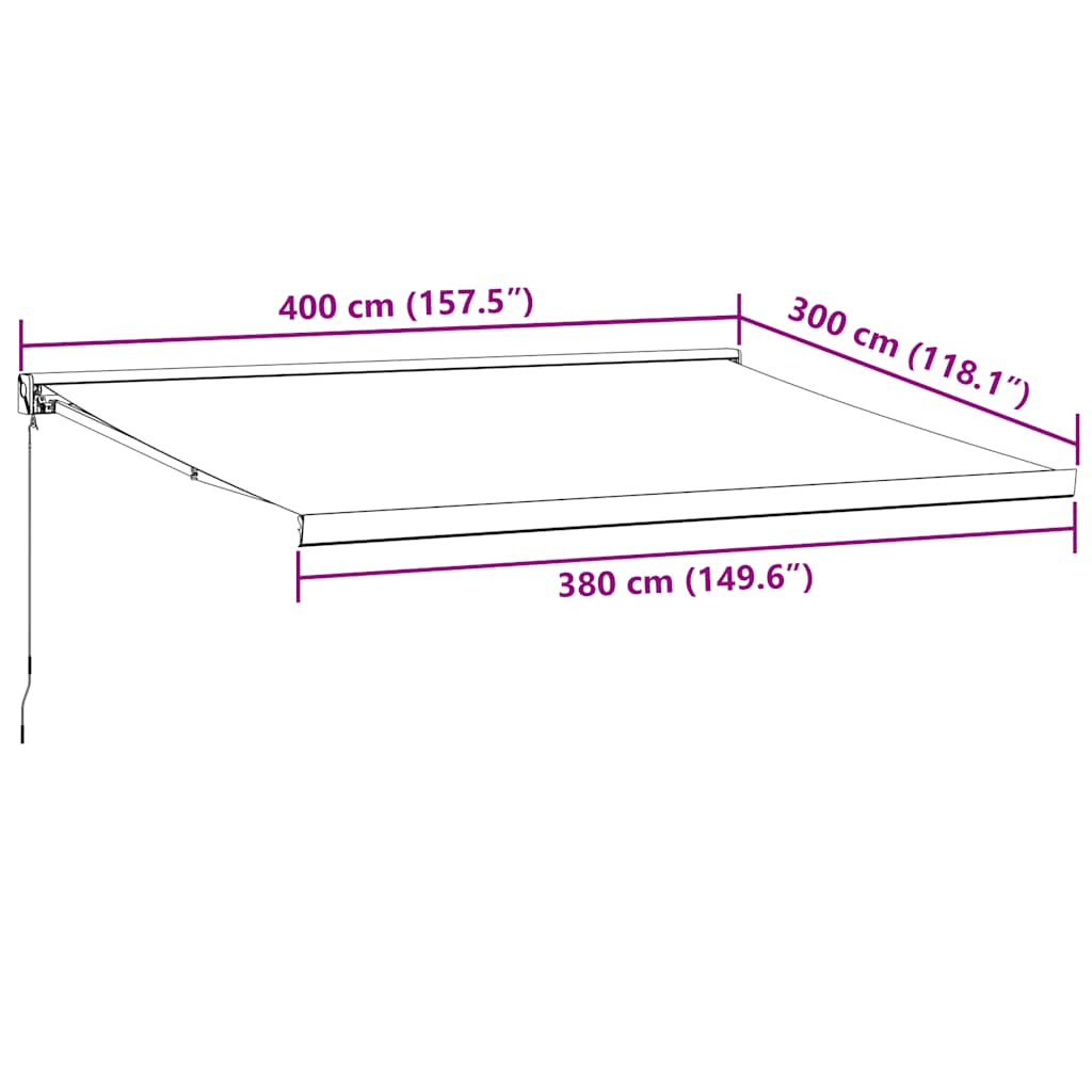 Manuell Uttrekkbar Markise Burgunder 400X300 Cm