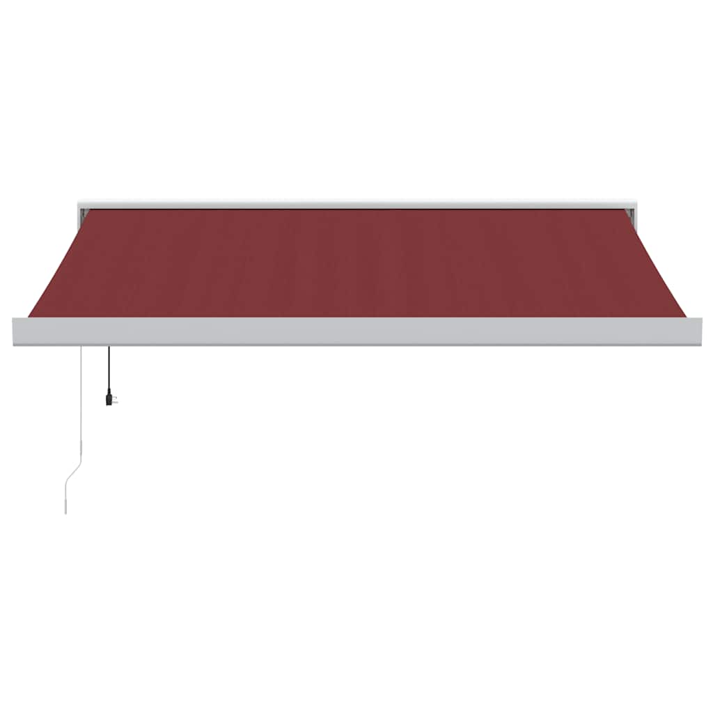 Automatisk Uttrekkbar Markise Med Led Burgunder 300X250 Cm