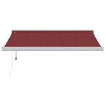 Automatisk Uttrekkbar Markise Med Led Burgunder 350X250 Cm