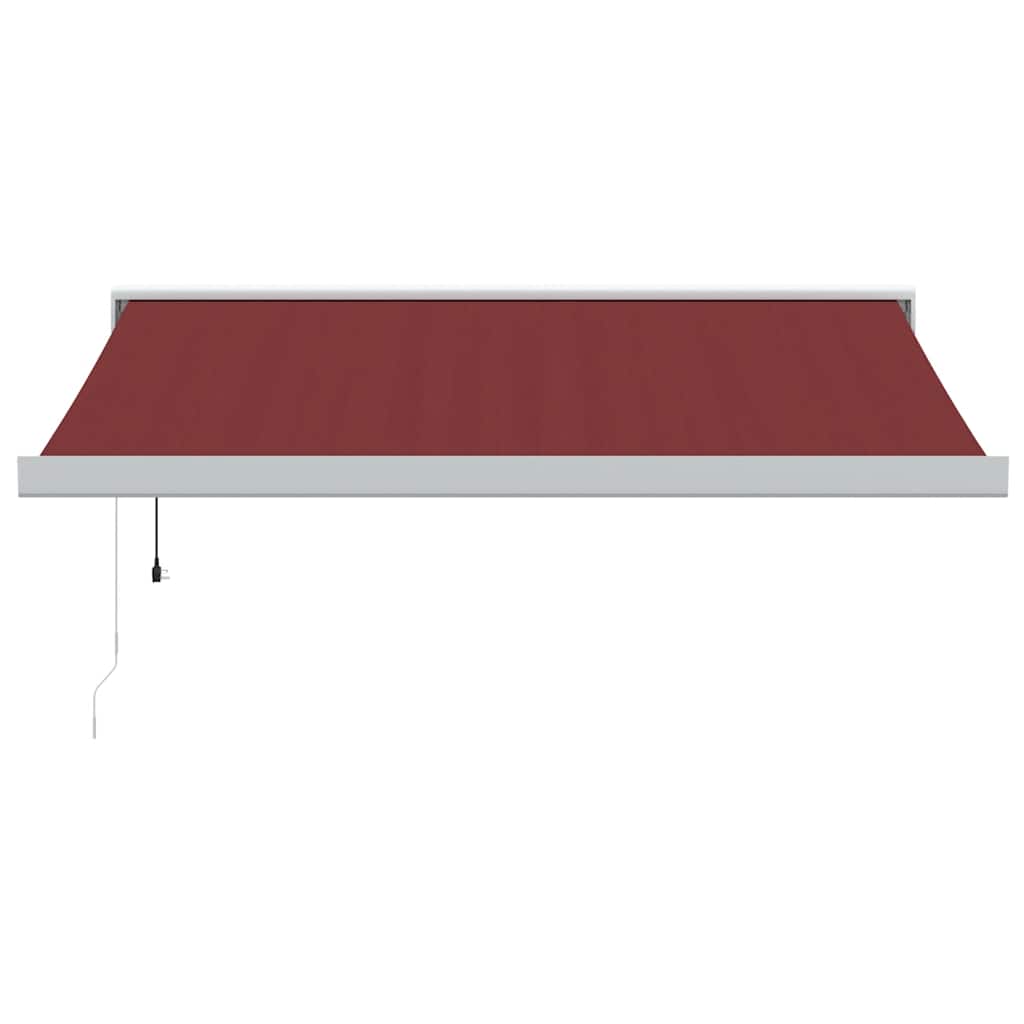 Automatisk Uttrekkbar Markise Med Led Burgunder 350X250 Cm