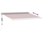 Automatisk Uttrekkbar Markise Med Led Burgunder 350X250 Cm