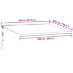 Automatisk Uttrekkbar Markise Burgunder 400X300 Cm