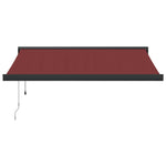 Automatisk Uttrekkbar Markise Med Led Burgunder 350X250 Cm