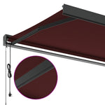 Automatisk Uttrekkbar Markise Med Led Burgunder 350X250 Cm