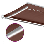 Manuell Uttrekkbar Markise Med Led Brun 300X250 Cm