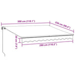 Manuell Uttrekkbar Markise Med Led Brun 300X250 Cm