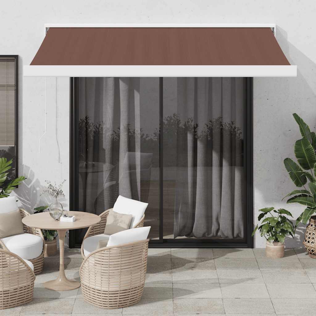Manuell Uttrekkbar Markise Brun 300X250 Cm