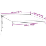 Automatisk Uttrekkbar Markise Burgunder 300X250 Cm