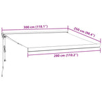 Automatisk Uttrekkbar Markise Burgunder 300X250 Cm