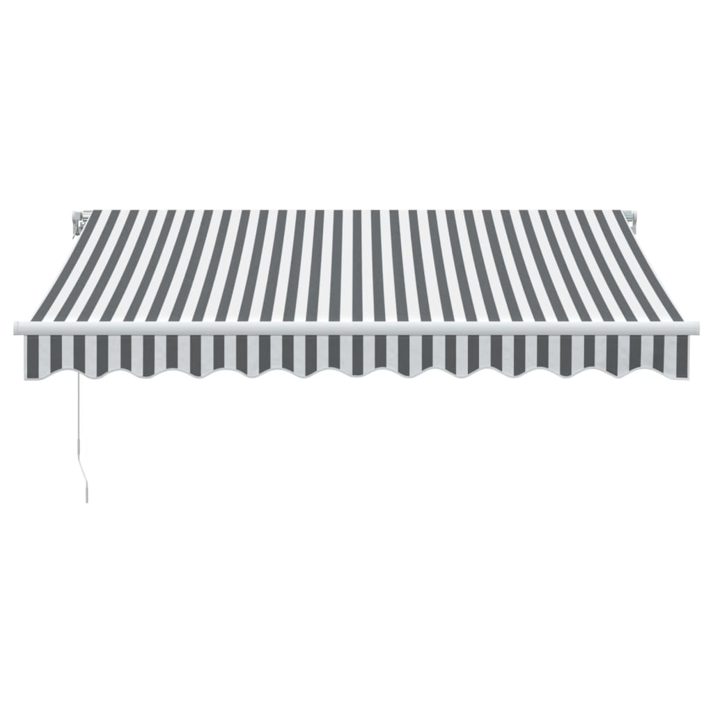 Manuell Uttrekkbar Markise Med Led Antrasitt Og Hvit 300X250 Cm