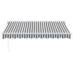 Manuell Uttrekkbar Markise Med Led Antrasitt Og Hvit 300X250 Cm