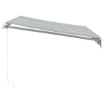 Manuell Uttrekkbar Markise Med Led Antrasitt Og Hvit 300X250 Cm