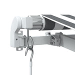 Manuell Uttrekkbar Markise Med Led Antrasitt Og Hvit 300X250 Cm