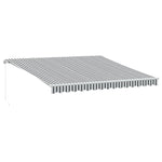 Manuell Uttrekkbar Markise Antrasitt Og Hvit 400X350 Cm
