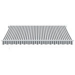 Manuell Uttrekkbar Markise Med Led Antrasitt Og Hvit 400X350 Cm