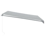 Manuell Uttrekkbar Markise Med Led Antrasitt Og Hvit 400X350 Cm