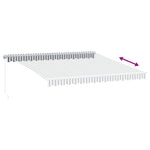 Manuell Uttrekkbar Markise Med Led Antrasitt Og Hvit 400X350 Cm