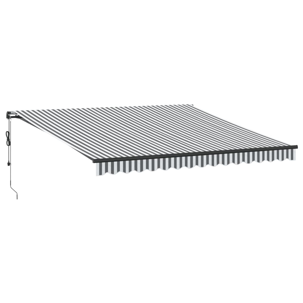 Automatisk Uttrekkbart Markise Antrasitt Og Hvit 400X350 Cm
