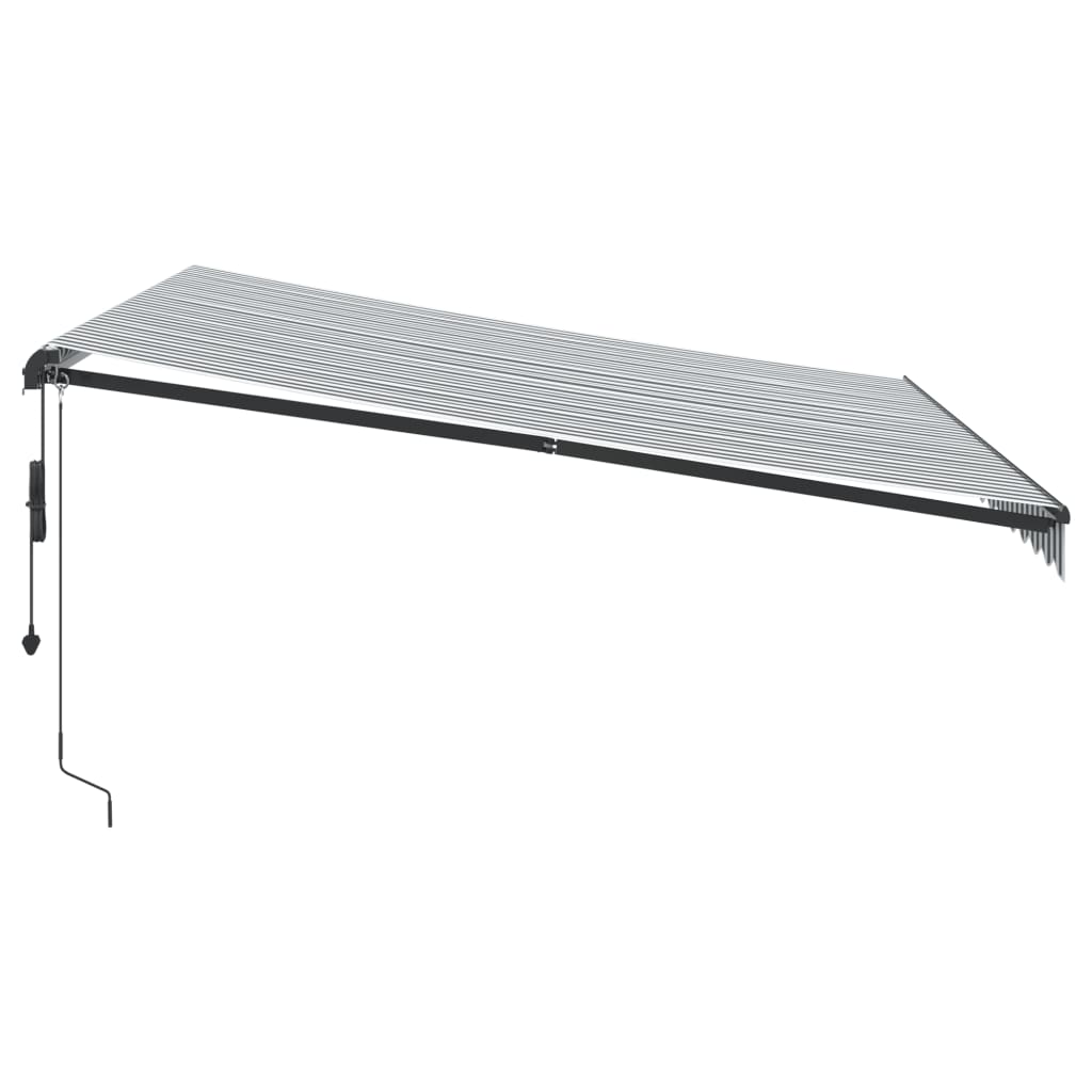 Automatisk Uttrekkbart Markise Antrasitt Og Hvit 400X350 Cm