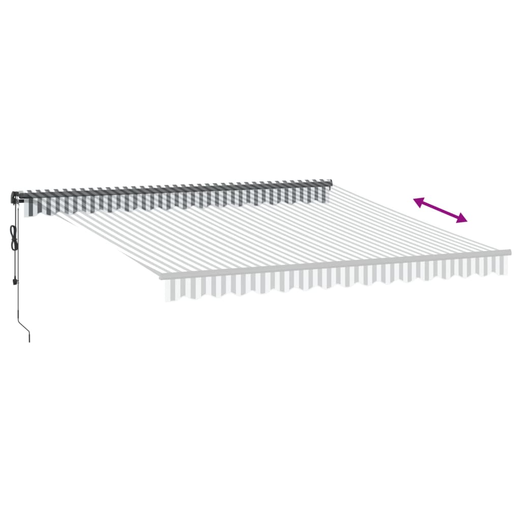 Automatisk Uttrekkbart Markise Antrasitt Og Hvit 400X350 Cm