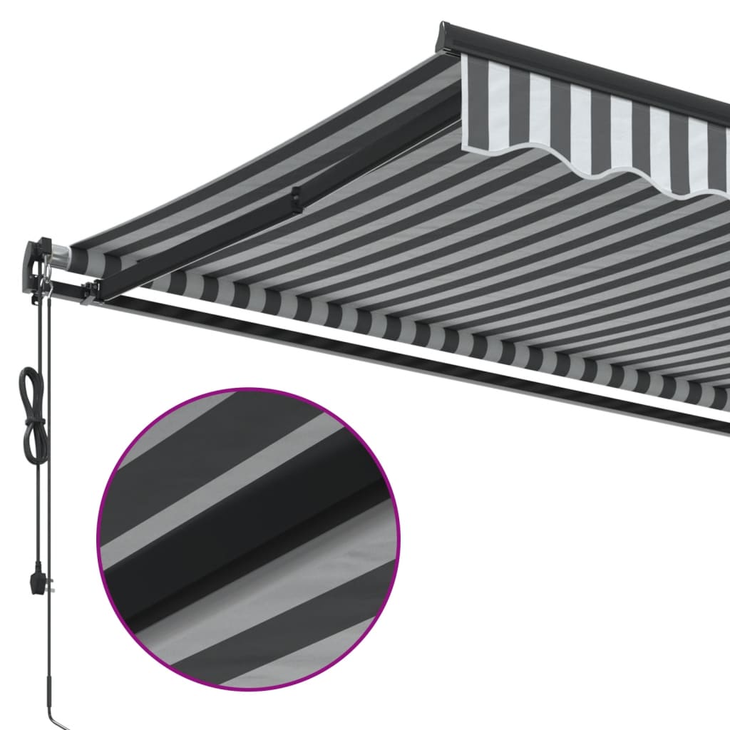 Automatisk Uttrekkbart Markise Antrasitt Og Hvit 400X350 Cm