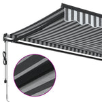 Automatisk Uttrekkbart Markise Antrasitt Og Hvit 400X350 Cm