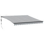 Automatisk Uttrekkbar Markise Led Antrasitt Og Hvit 400X350 Cm