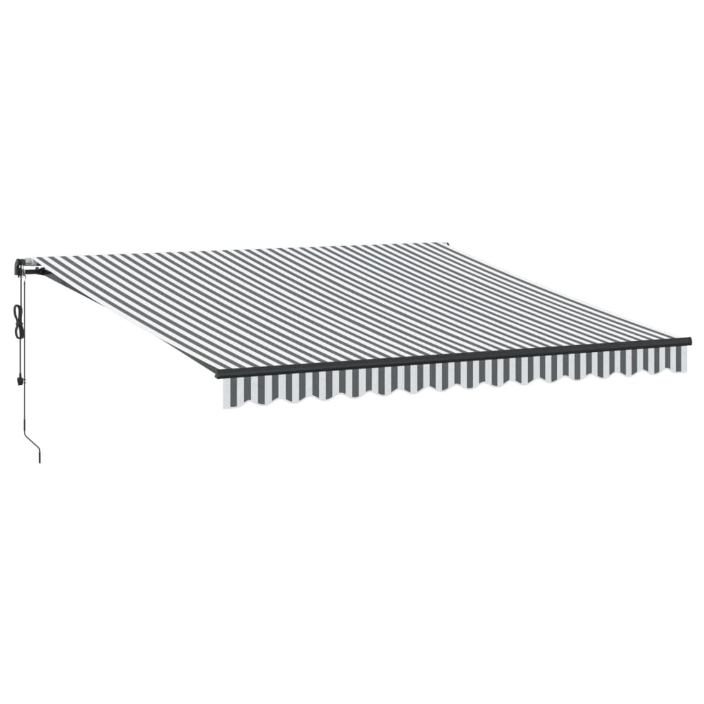 Automatisk Uttrekkbar Markise Led Antrasitt Og Hvit 400X350 Cm