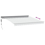 Automatisk Uttrekkbar Markise Led Antrasitt Og Hvit 400X350 Cm