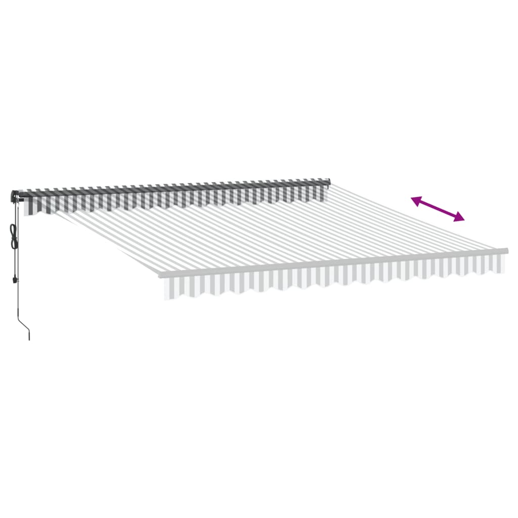 Automatisk Uttrekkbar Markise Led Antrasitt Og Hvit 400X350 Cm