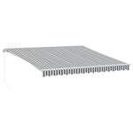 Manuell Uttrekkbar Markise Antrasitt Og Hvit 400X300 Cm