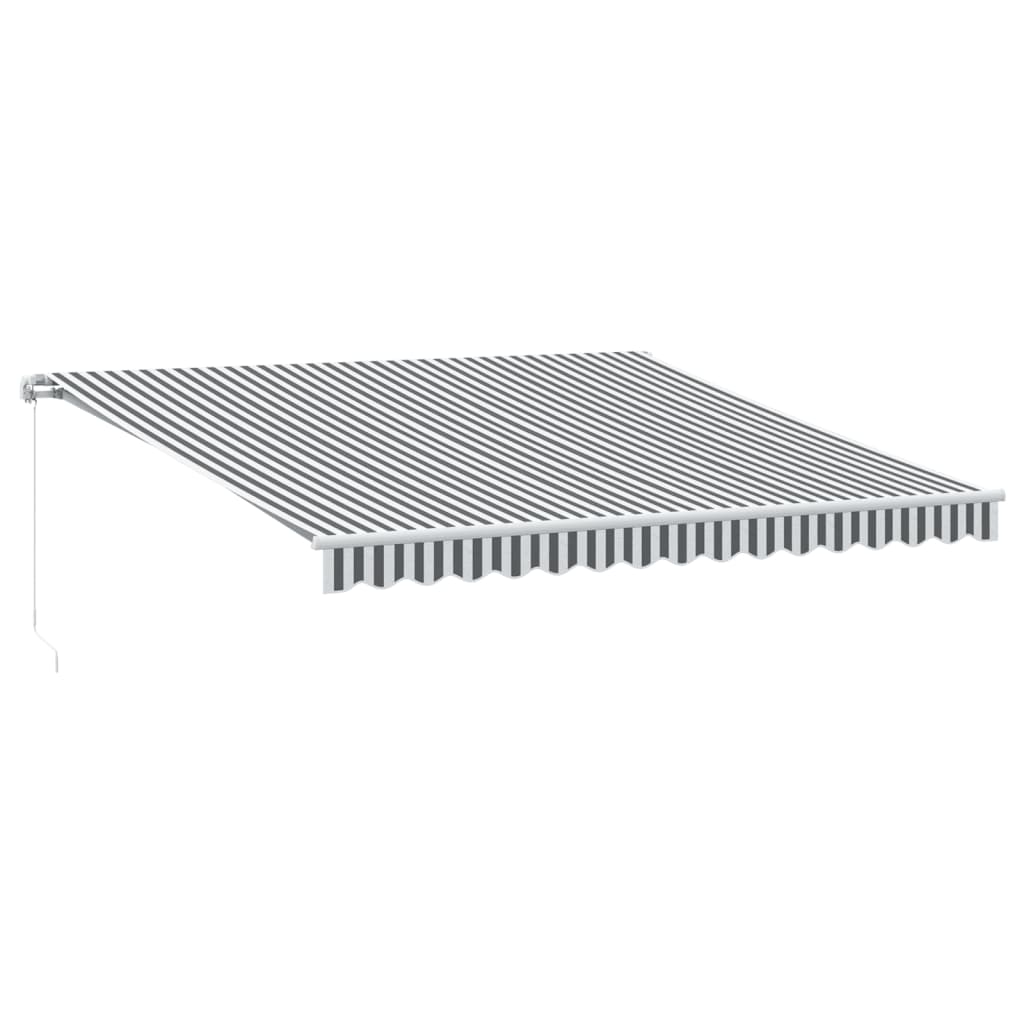 Manuell Uttrekkbar Markise Antrasitt Og Hvit 400X300 Cm