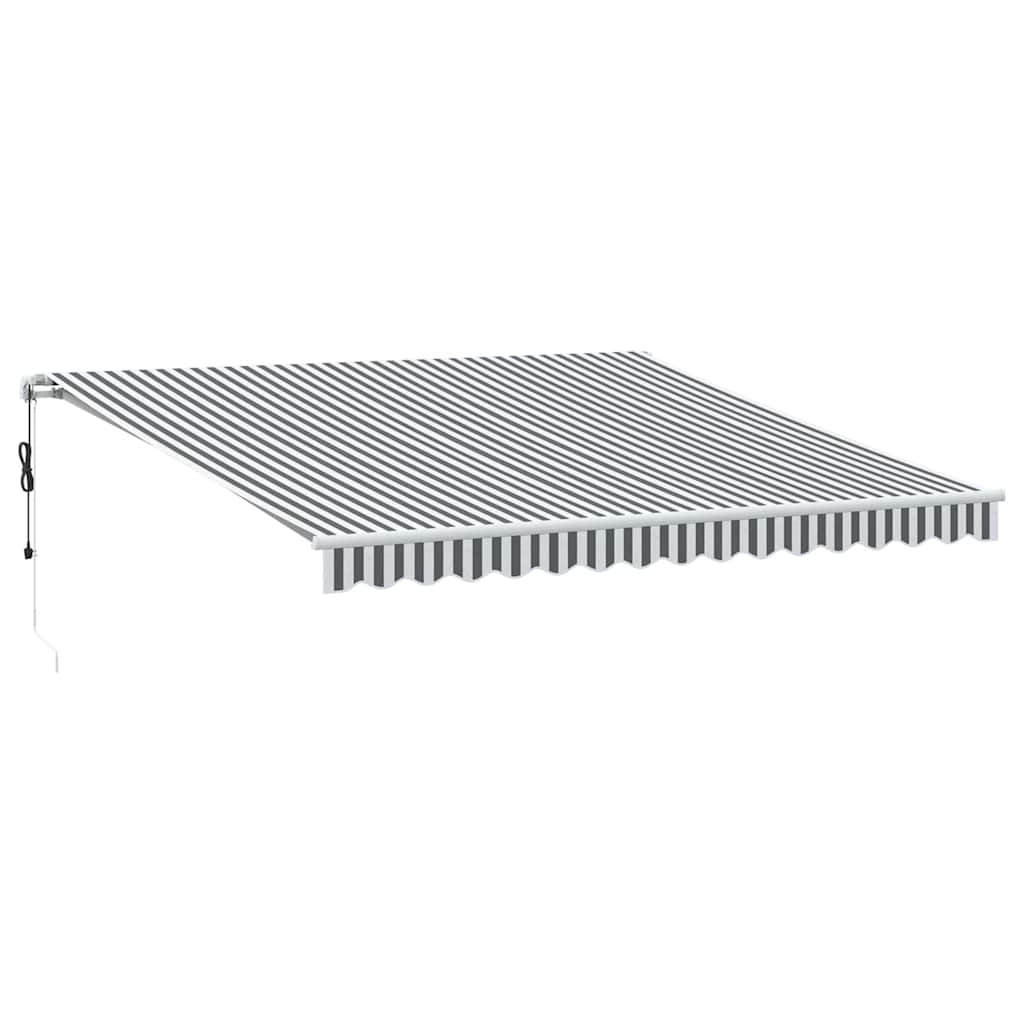 Automatisk Uttrekkbart Markise Antrasitt Og Hvit 400X300 Cm