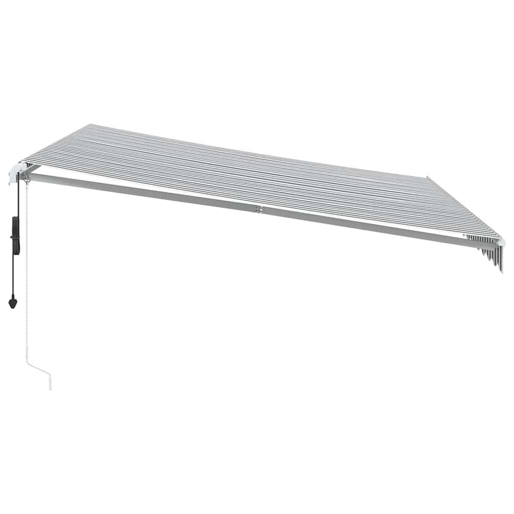 Automatisk Uttrekkbart Markise Antrasitt Og Hvit 400X300 Cm