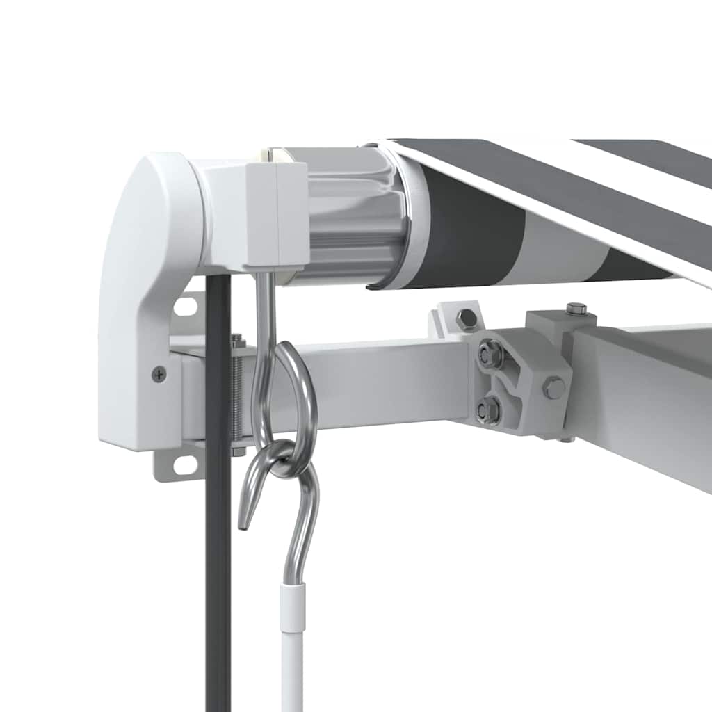 Automatisk Uttrekkbart Markise Antrasitt Og Hvit 400X300 Cm