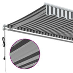 Automatisk Uttrekkbart Markise Antrasitt Og Hvit 400X300 Cm