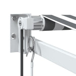 Uttrekkbar Markise Antrasitt Og Hvit 3X2,5 M Stoff Og Aluminium